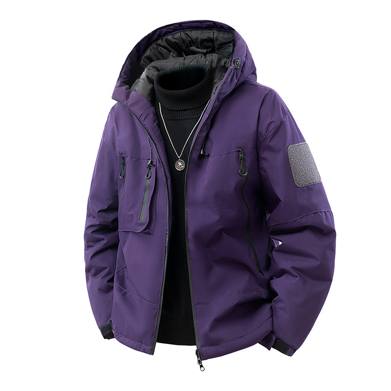 Graphene Heated Jacket Hooded Solid Color Waterproof Thin Single-Impact Windproof Jacket Men's Autumn and Winter