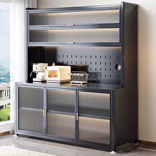 Kitchen Storage Rack, Floor-Standing Multi-Layer Storage Cabinet, Multi-Functional Wall-Mounted Integrated Dining Side Storage Cabinet, Bowl Cabinet, Storage Cabinet