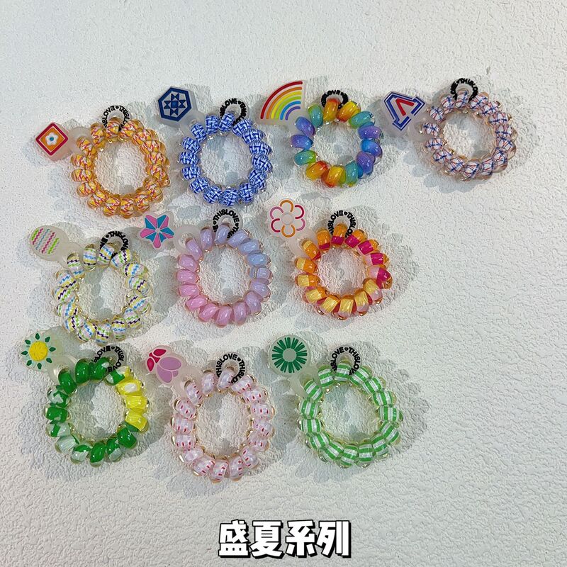 【2.0 Summer Series】Eco-Friendly Tpu High-Elastic Trendy Toy Pendant Accessories Korean Style Fresh Telephone Wire Hair Tie Hair Accessory 【2.0 Summer Series】Eco-Friendly Tpu High-Elastic Trendy Toy Pendant Accessories Korean Style Fresh Telephone Wire Hair Tie Hair Accessory
