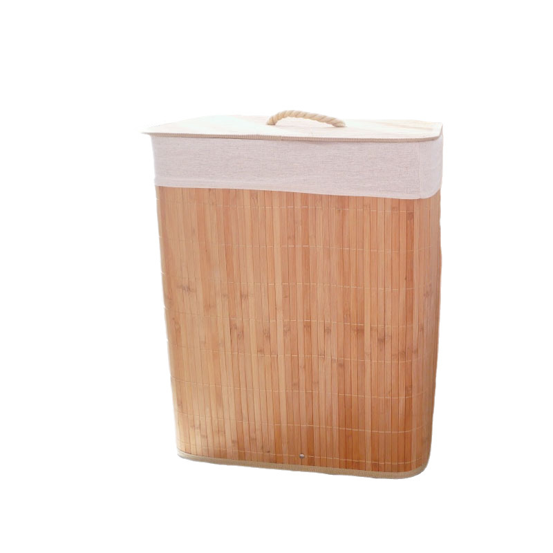 Procesamiento de bambú natural tejido toalla de bambú toalla de baño caja de almacenamiento de ropa caja de almacenamiento doméstica cesta de ropa sucia cesta de bambú plegable