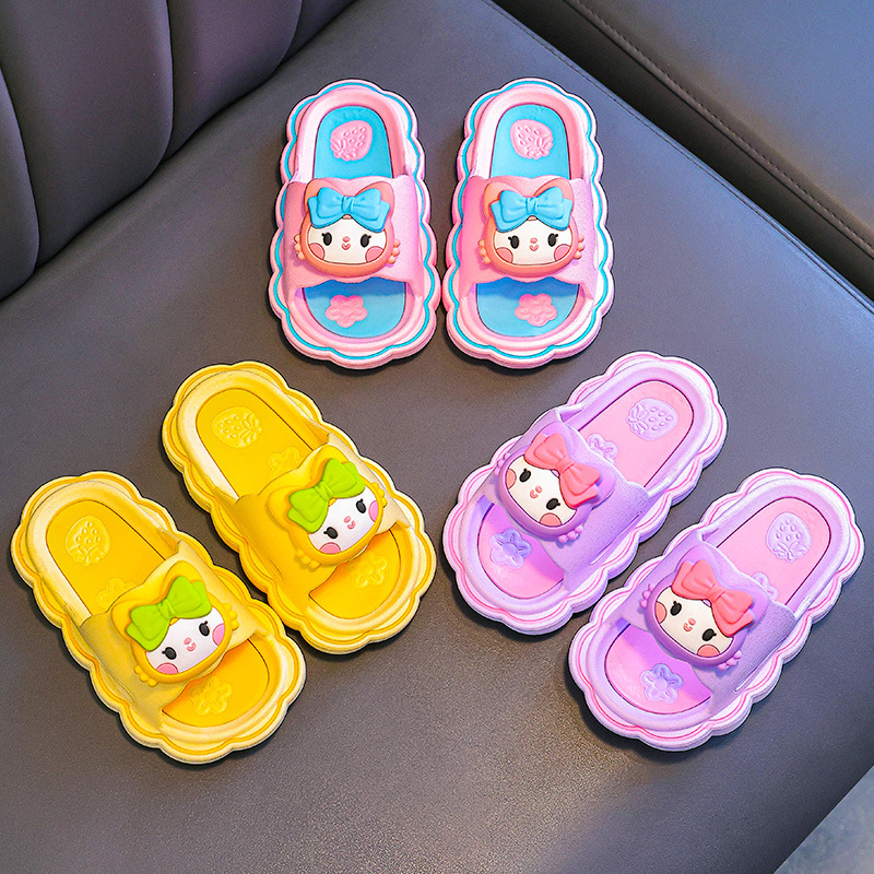 Sandalias para niños de verano antideslizante para niñas de fondo suave interior para niños niñas baño bebé lindo zapatillas de dibujos animados
