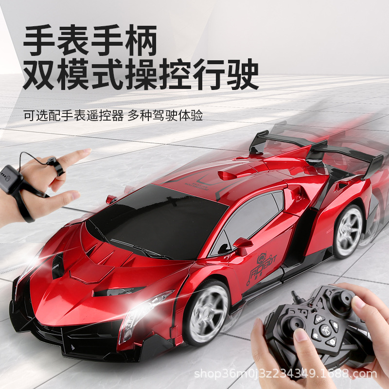 Coche teledirigido con sensor de gestos, coche teledirigido robot con control por voz, coche de carreras eléctrico de gran tamaño para niños, juguete para niños.