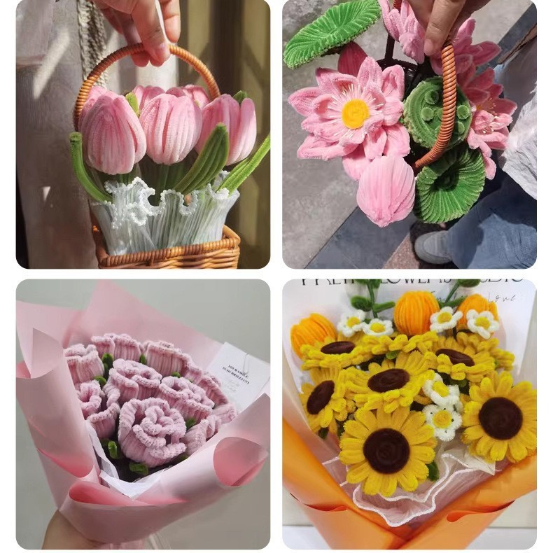 DIY ツイストスティック子供の手作り材料パッケージ花束包装袋完成した手持ち花ツイストスティック卸売|undefined