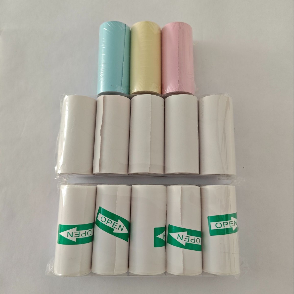 Mini impresora de papel térmico 57*25mm, etiqueta autoadhesiva, papel colorido, papel para recibos de caja registradora, papel para imprimir etiquetas