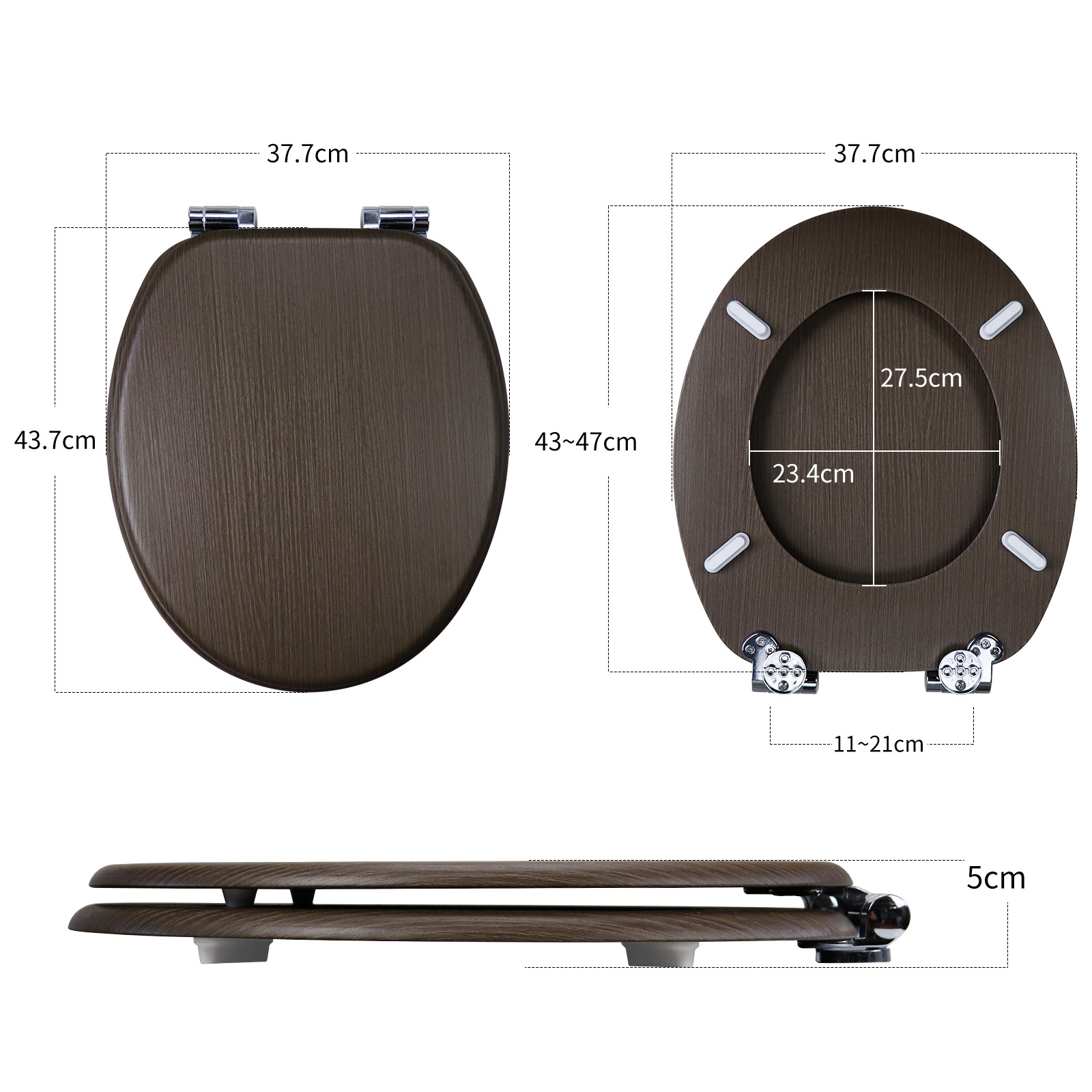 Fábrica directa placa de densidad de madera MDF cubierta de inodoro pvc placa impresa patrón de madera caída lenta image 3