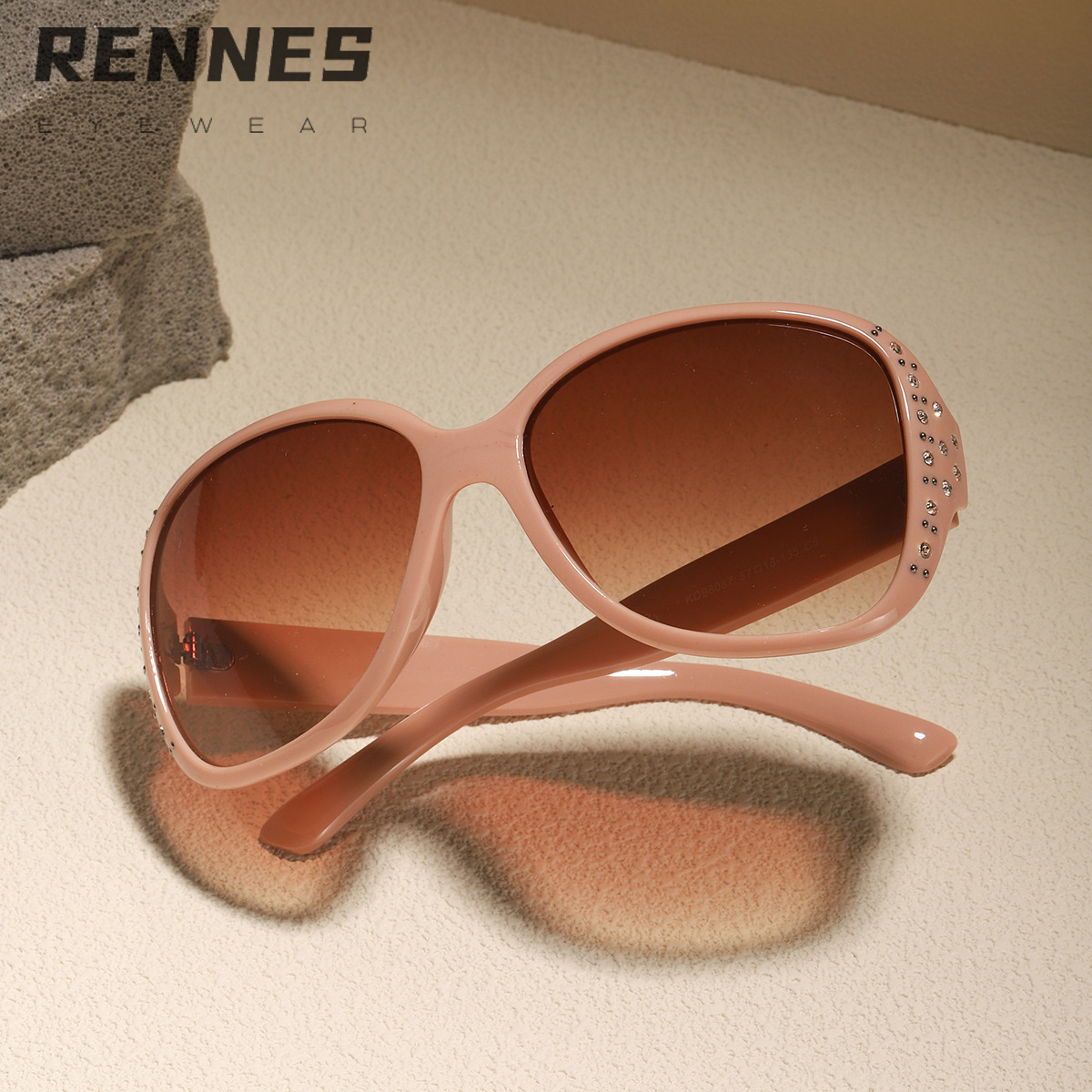 Gafas de sol de las mujeres de moda rhinestone gafas de Sol de Europa y América gafas retro gran marco de la cara de aspecto pequeño UV a prueba de gafas de Sol