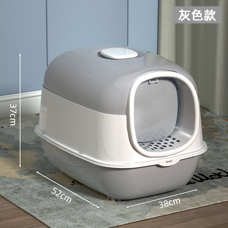 Arenero grande para gatos, totalmente cerrado, esterilización UV, desodorización automática, tapa abatible