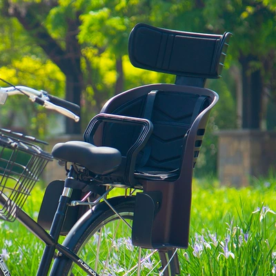 Motorcycle child seat — Model] Mountain Bike Kids Seat - bicycle-model-adjustable-headrest-brown-seat