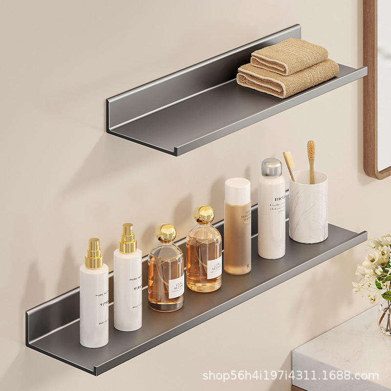 Bathroom Punch-Free Shelf Storage Rack Wall-Mounted Bathroom Washstand Living Room Kitchen Shelf Storage Rack