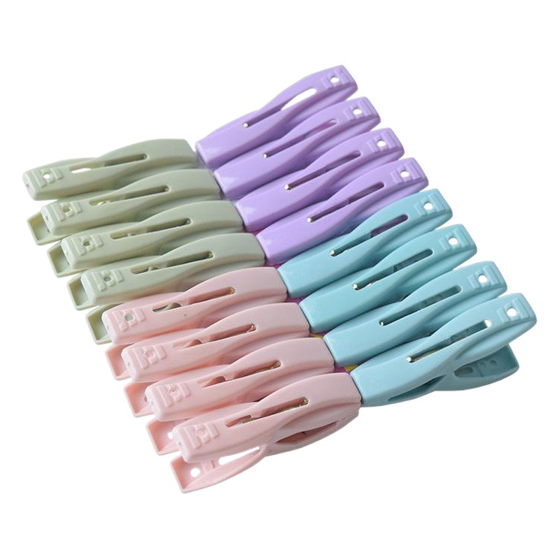 Clip a prueba de viento multi-clip de secado funcional clip de plástico pequeño edredón de secado ropa clip colgador fuerte edredón clip al por mayor