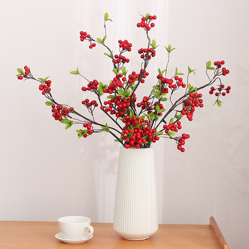 Factory direct sales New Year's home furnishings fortune fruit berry Christmas decorations simulation plant red fruit holly fruit