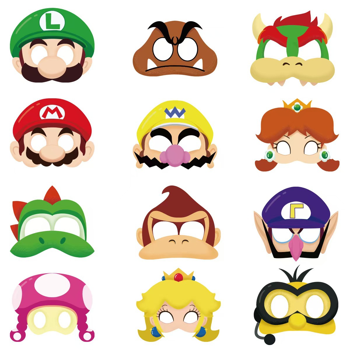 New Mario theme party half face mask birthday decoration props…