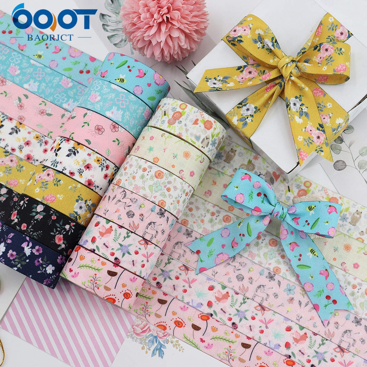 韩版双面碎花雪纺织带 diy蝴蝶结发饰服装礼品包装帽带材料配件