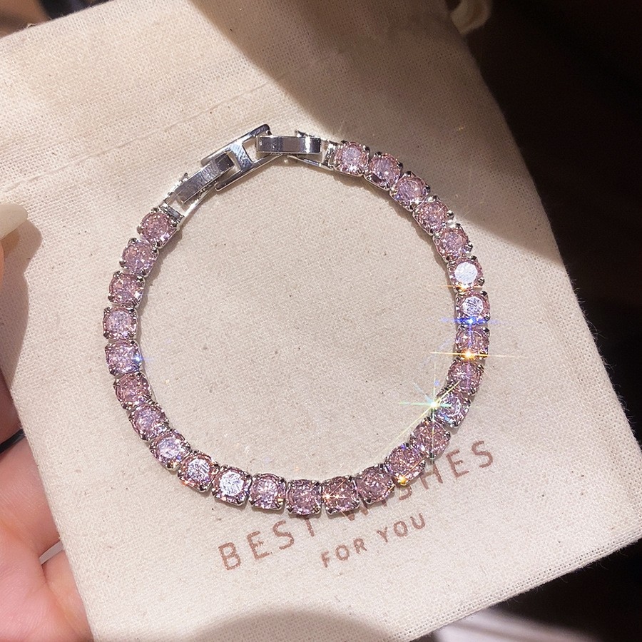 Brazalete de oro rosa geométrico con diamantes, estilo elegante, temperamento versátil, pulsera ligera, lujo, alta sensación, diseño de nicho. image 5