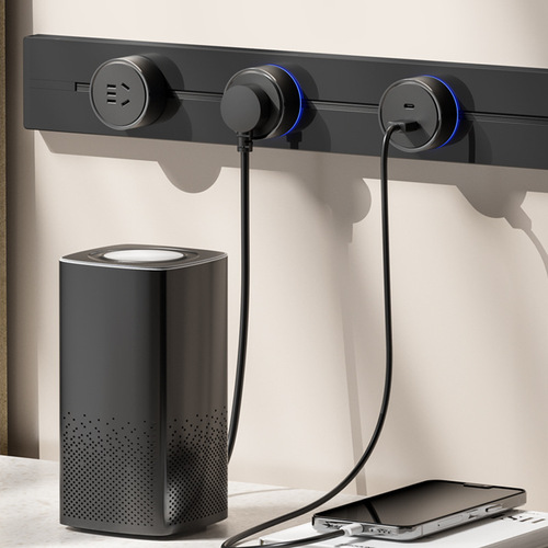 Track socket strip removable guide rail kitchen living room bedroom high-power wireless strip kitchen five-hole USB