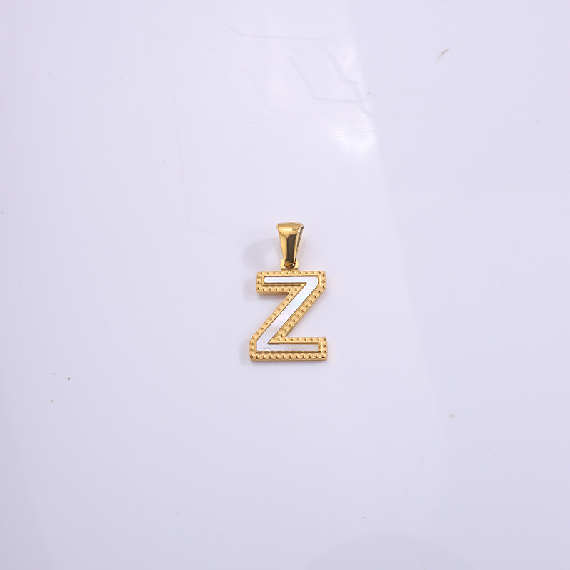 Nuevo caliente 26 letras inglesas collar pulsera colgante de acero titanio personalidad letras goteando accesorios colgante