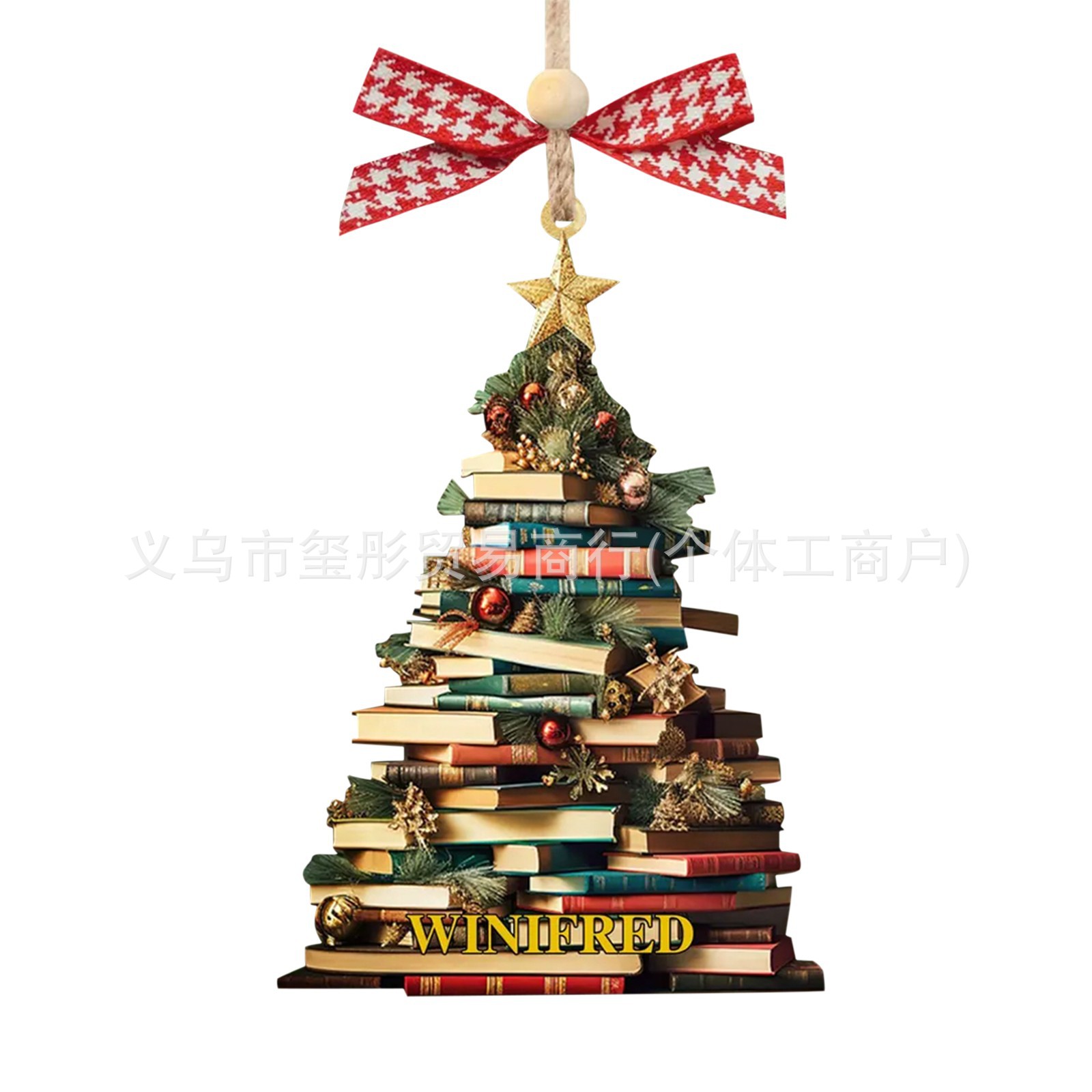 Nuevos colgantes de Navidad transfronterizos decoración del árbol de Navidad colgantes de automóviles colgantes de libros acrílicos planos