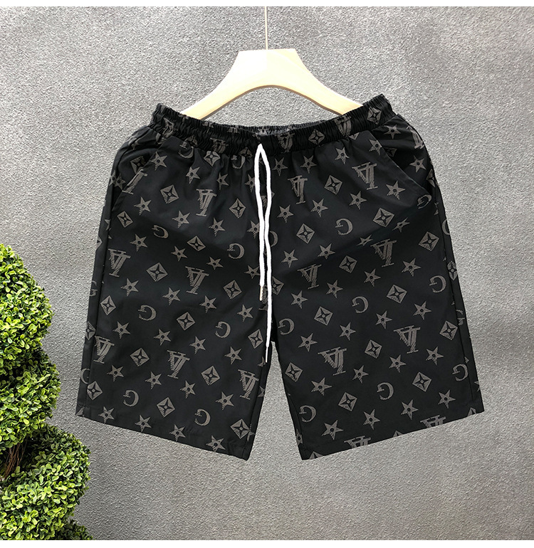 Men's Summer Sports Beach Pants Thin Trendy Loose Outer Wear Three Quarter Home Shorts_viptrois.com