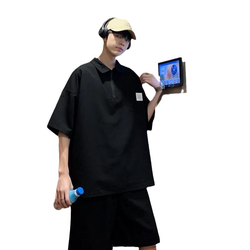 Camiseta polo de color sólido con solapa de verano de todo fósforo