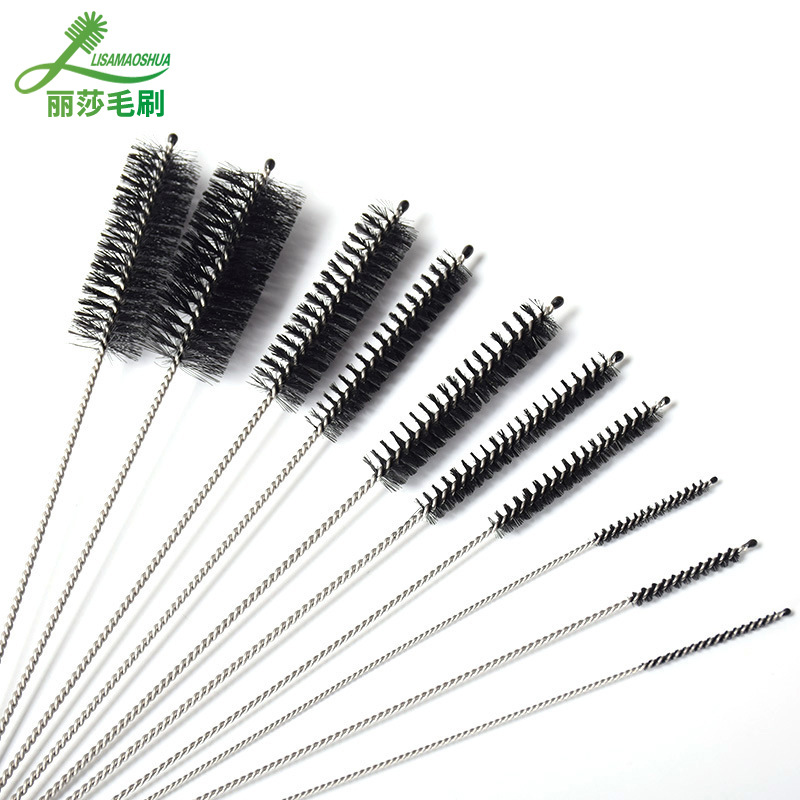 Equipo de tatuaje cepillo de acero inoxidable cepillo de limpieza de nylon pluma de aerosol pistola cepillo de diez piezas traje de cepillo de paja