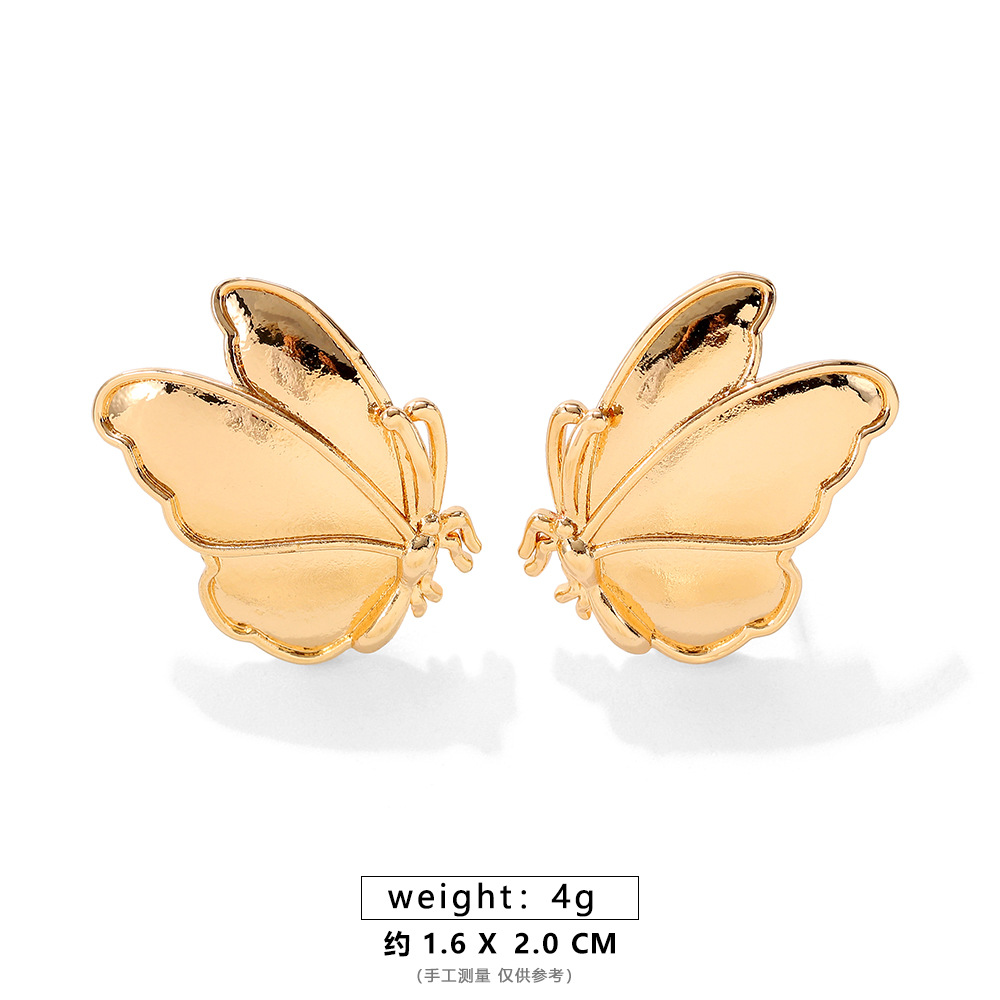 ALEH043-A Golden Moth Earrings