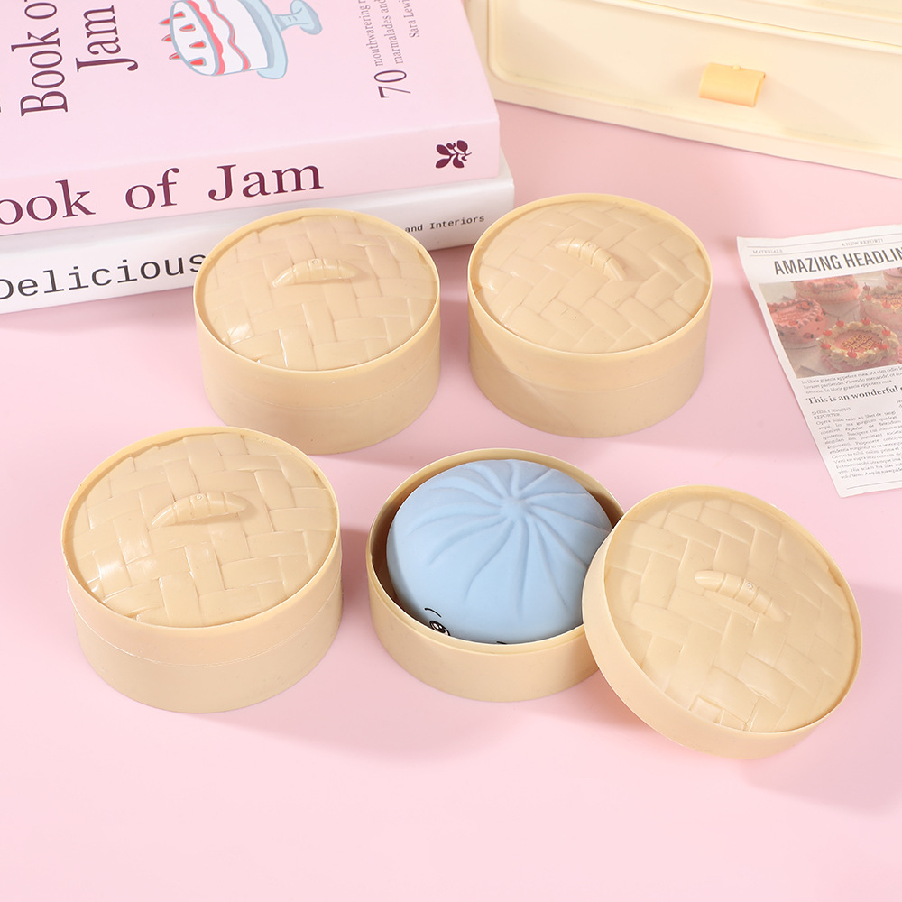 Caja Sorpresa de Peluche de Panecillo al Vapor, Juguete Antiestrés de Rebote Lento, Artículo Popular en TikTok, Venta al por Mayor Transfronteriza