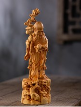 黄杨木雕实木人物寿星工艺品祝寿礼品风水客厅佛像摆件