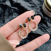 Earrings, retro brand silver needle from pearl, simple and elegant design, Korean style, silver 925 sample, internet celebrity