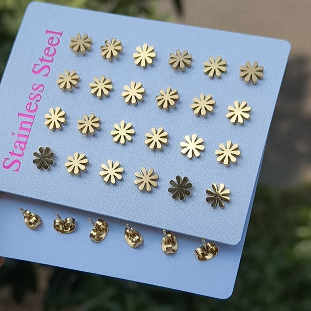 Moda y acero inoxidable simple, con pendientes redondas de zircon, auriculares con agujeros para los oídos, accesorios para los oídos exquisitos image 59
