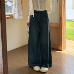だらだらしている感のジーパンの女性の春の新型の大きいサイズは太っています。