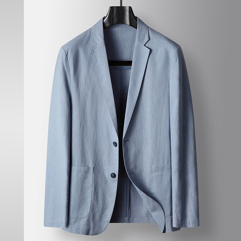 Men's Casual Suit 2026 Spring and Autumn Ramie Light Luxury Business Blazer for Young and Middle-Aged Men, Solid Color, High-End Feel, Wrinkle-Free Jacket Men's Casual Suit 2026 Spring and Autumn Ramie Light Luxury Business Blazer for Young and Middle-Aged Men, Solid Color, High-End Feel, Wrinkle-Free Jacket