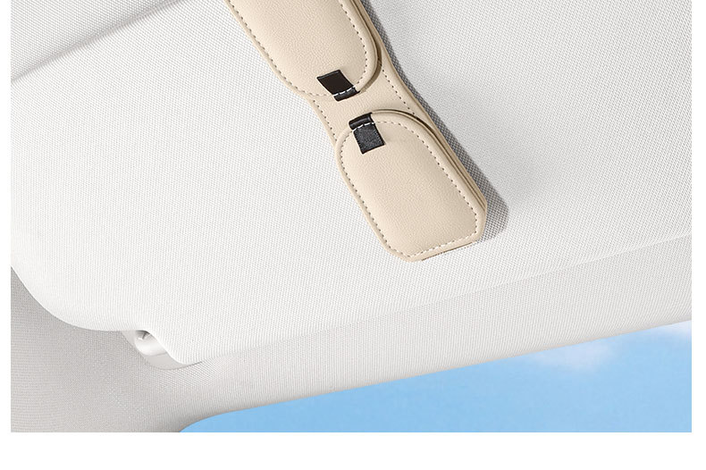 Car Sun Visor Dual-Slot Magnetic Glasses Clip Leather Dual-Compartment Sunglasses Storage Clip Car Interior Glasses Organizer