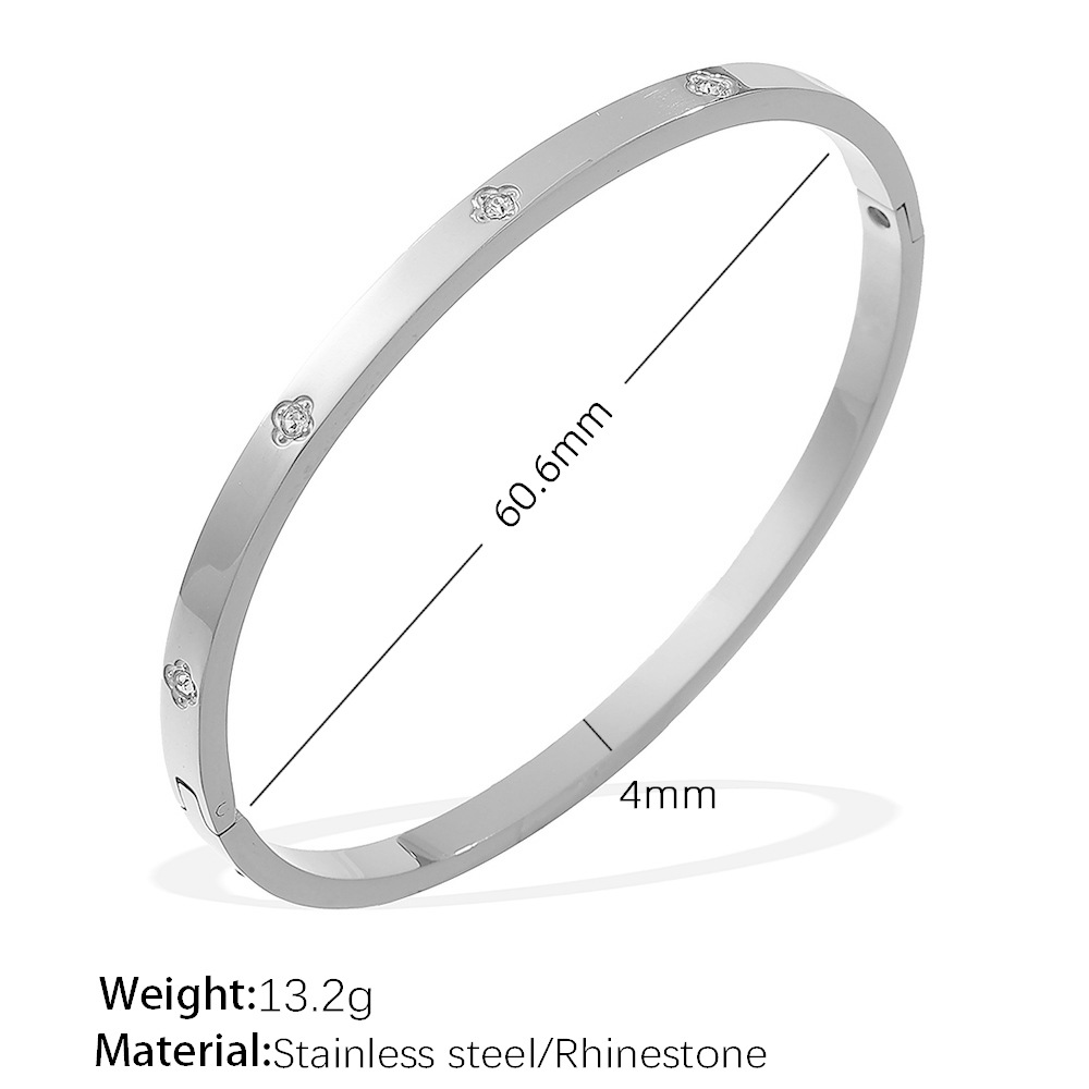 SZ198WES 화이트 다이아몬드 실버 팔찌