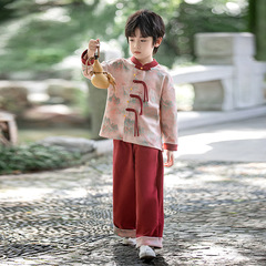 Children's Ancient Chinese Style Hanfu Autumn New Arrival Boys' Chinese Style Landscape Tang Suit Two-Piece Set Kindergarten Ancient Costume Performance Dress