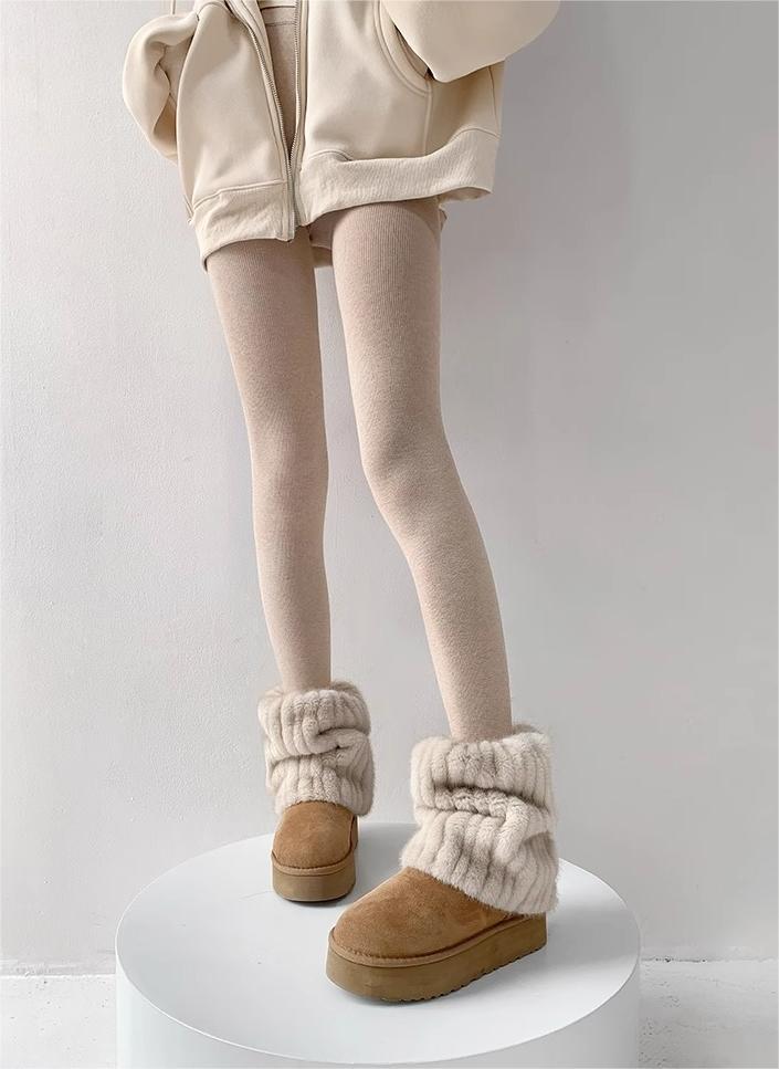 Scaldamuscoli autunnali e invernali, stivali da neve, calzini Y2k, calzini caldi in pelliccia, coprigambe in pelo spesso, calzini caldi in pelliccia sintetica per ragazze sexy_voghion.com