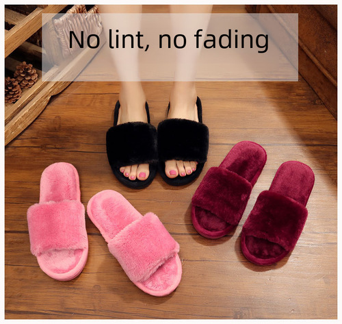 Genuine manufacturer women's fuzzy slippers autumn cross-border Amazon large size foreign trade home indoor plush cotton slippers