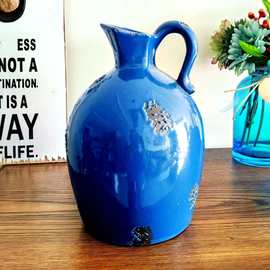 孤品欧式陶瓷摆件复古花瓶美式客厅家居装饰高级感仿古陶瓷插花瓶