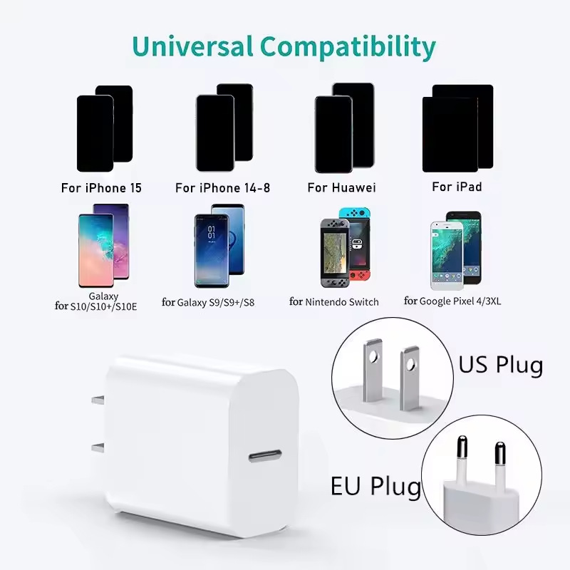 Transfronterizo PD20W carga rápida para Apple cargador conjunto A + C cargador de doble puerto Europa, Estados Unidos, Australia, Reino Unido al por mayor