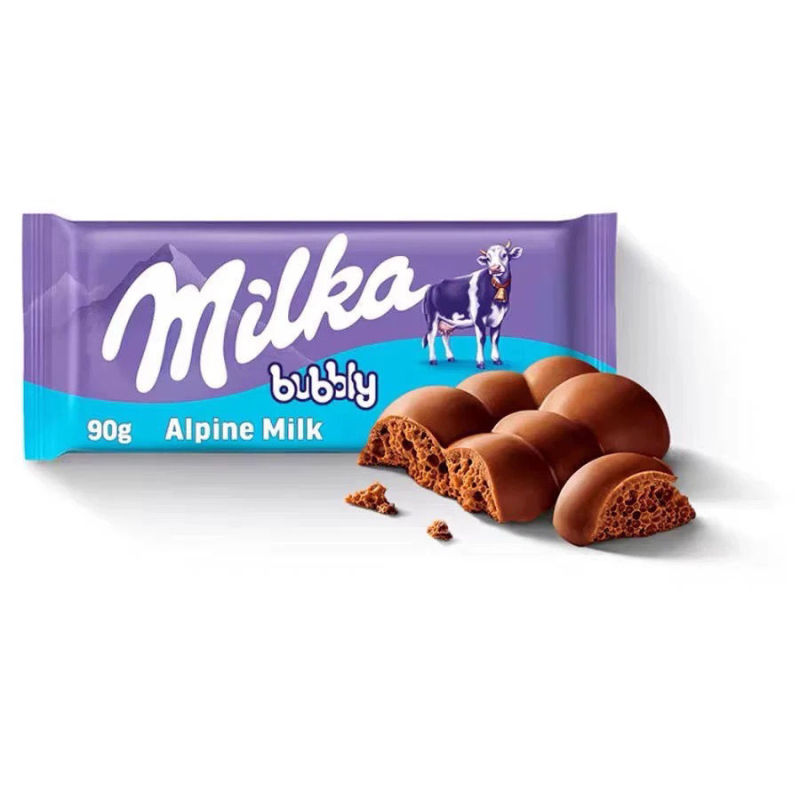 俄罗斯德国波兰进口MILKA妙卡巧克力饼干夹心牛奶榛仁草莓味气泡|undefined