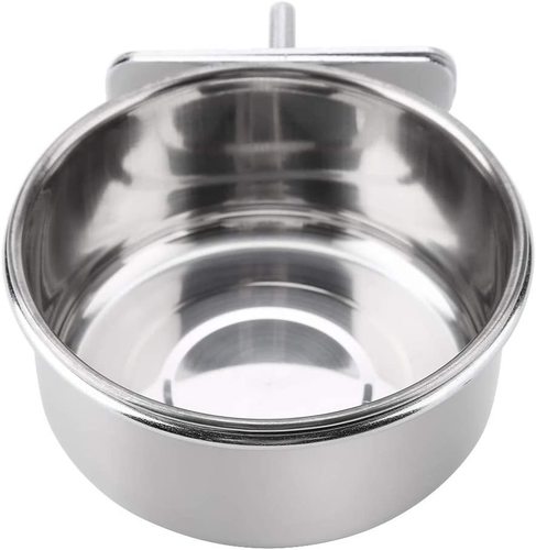 Parrot Food Bowl Stainless Steel Feeder Bird Cage Hanging Cup Bird Accessories Cross-border Special Supply Bird Feeder