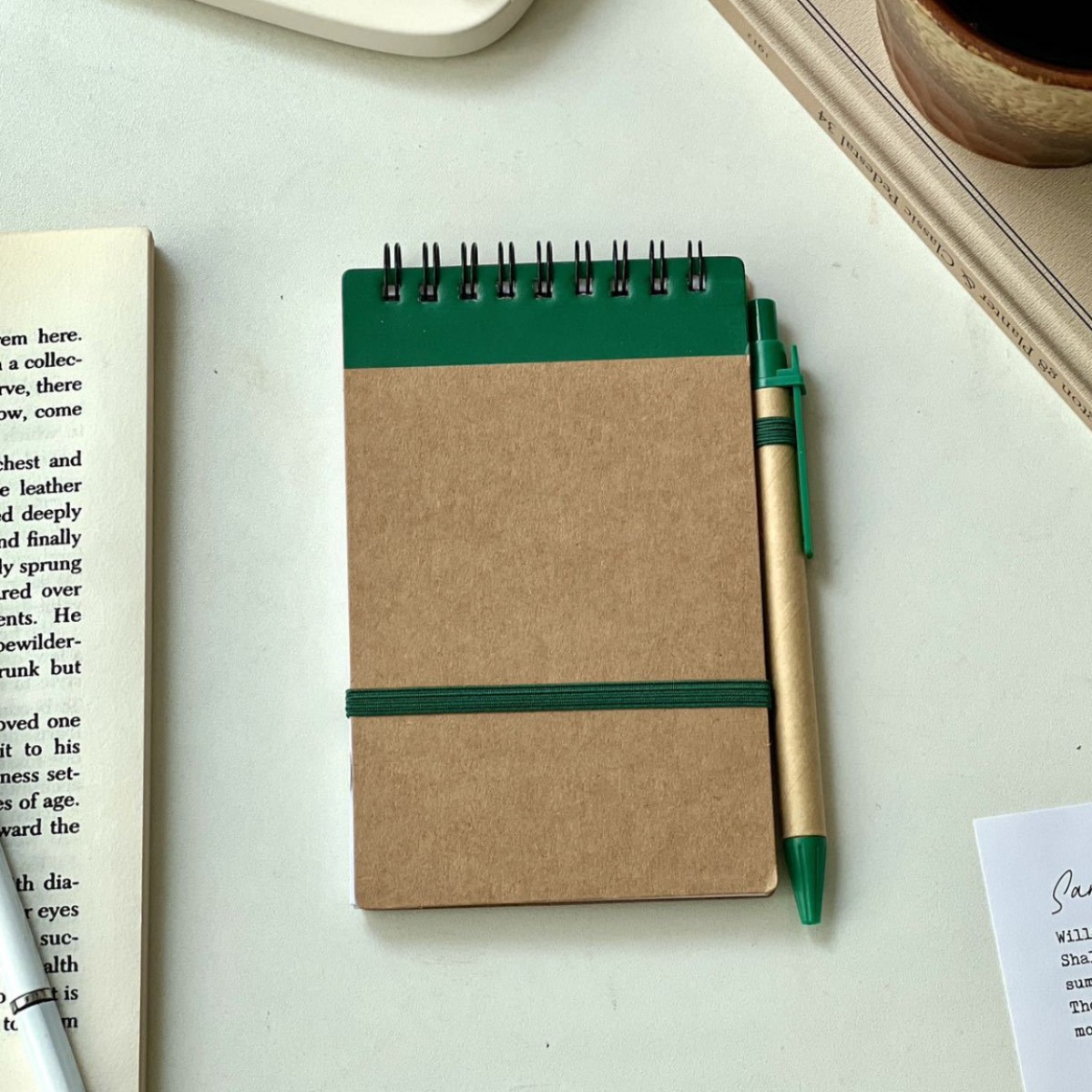 レトロ牛革コイルノート