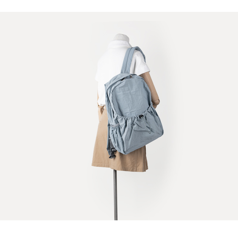 Koreanische Nische Instagram wasserdichter Nylongewebe-Rucksack mit Kordelzug für Damen, vielseitig, leicht, große Kapazität für Studenten_voghion.com