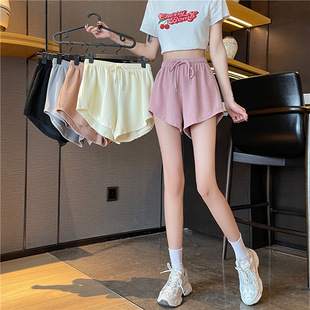 Wide-leg pants girls' home shorts women's summer Korean style loose thin high waist casual cool sports hot pants