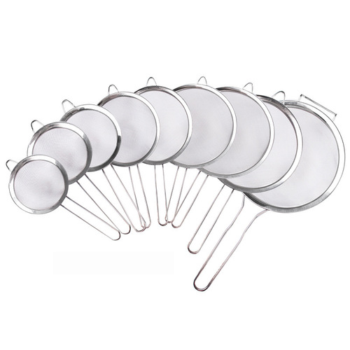 Love full house baking thickened wide edge 30 mesh twill oil grid filter spoon oil fishing stainless steel colander fine mesh mesh drain