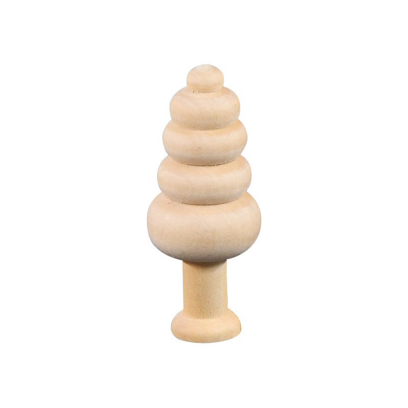 Nuevo producto bricolaje pintado a mano madera embrión fruta árbol de Navidad campana hongo casa se puede colorear regalo de vacaciones preescolar