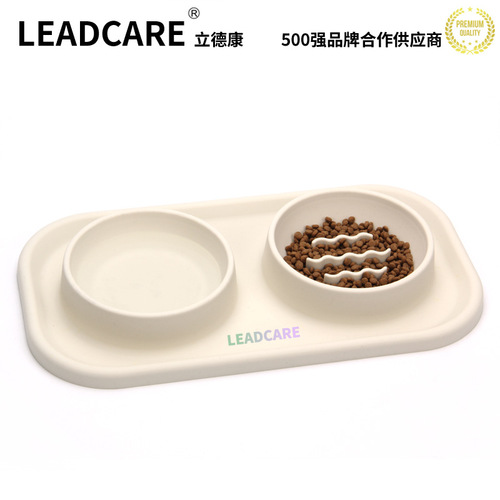 Pet Bowl Dual Bowls Food Grade Silicone Cat Dog Bowl Slow Feeding Bowl Slow Eating Plate for Small and Medium Stainless Steel Dog Bowl Wholesale