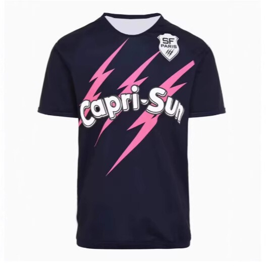 Rugby Sports T-Shirt for Men, Paris Stadium T-Shirt with Round Neck, Printed T-Shirt, Short Sleeves