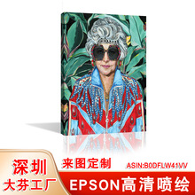 亚马逊80年代黄金女人时尚卧室挂画喷绘无框画贝蒂墨镜客厅装饰画