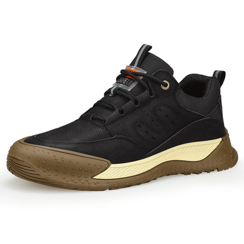 Wholesale safety shoes with anti-puncture and anti-impact features, stylish, comfortable, durable leather surface, waterproof work protective safety shoes