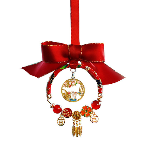 Car pendant peace charm car pendant diy peace and joy rearview mirror pendant creative woven pendant material package